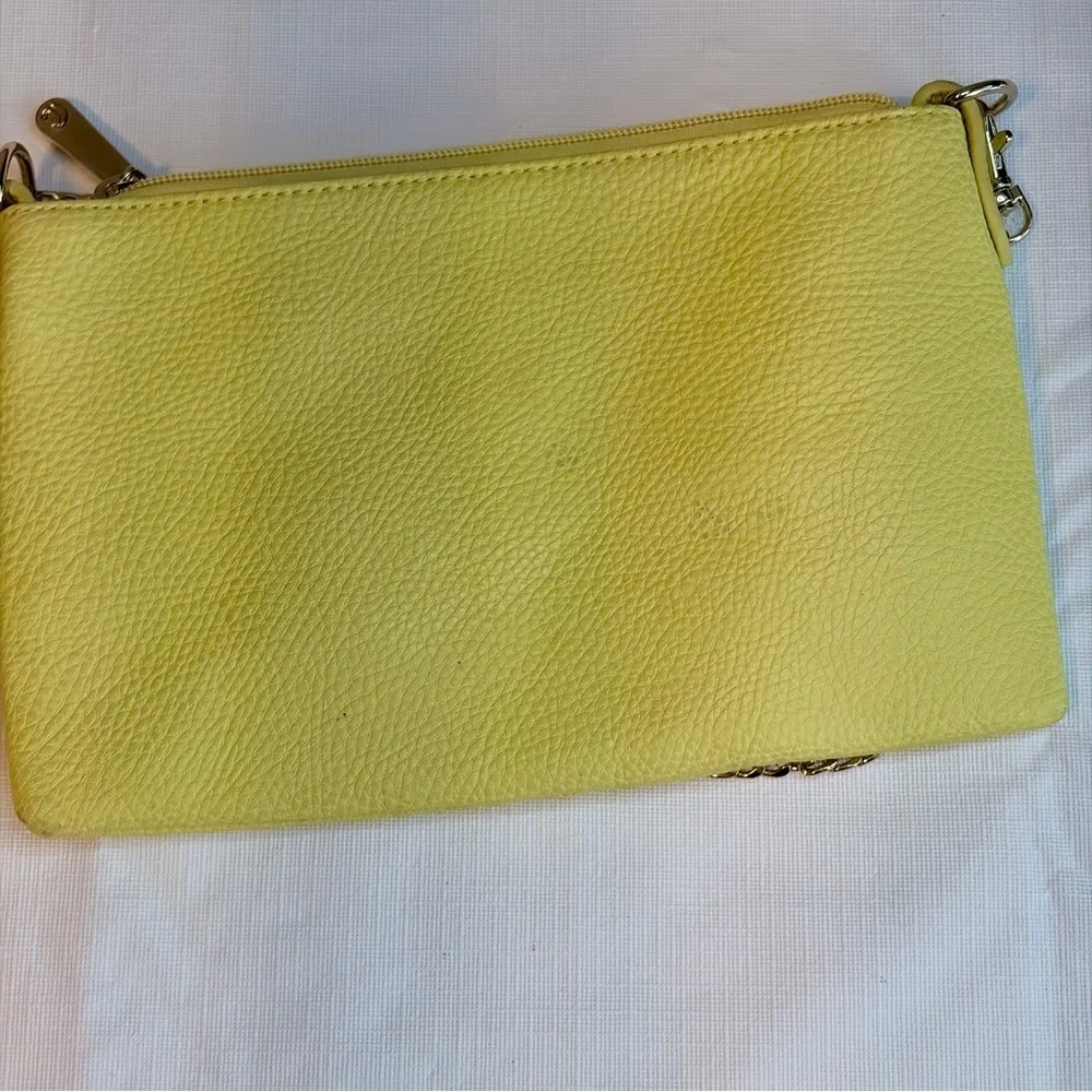 Charming Charlie Yellow Crossbody Bag with Gold Chain